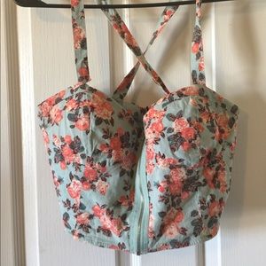 Blue and peach bandeau